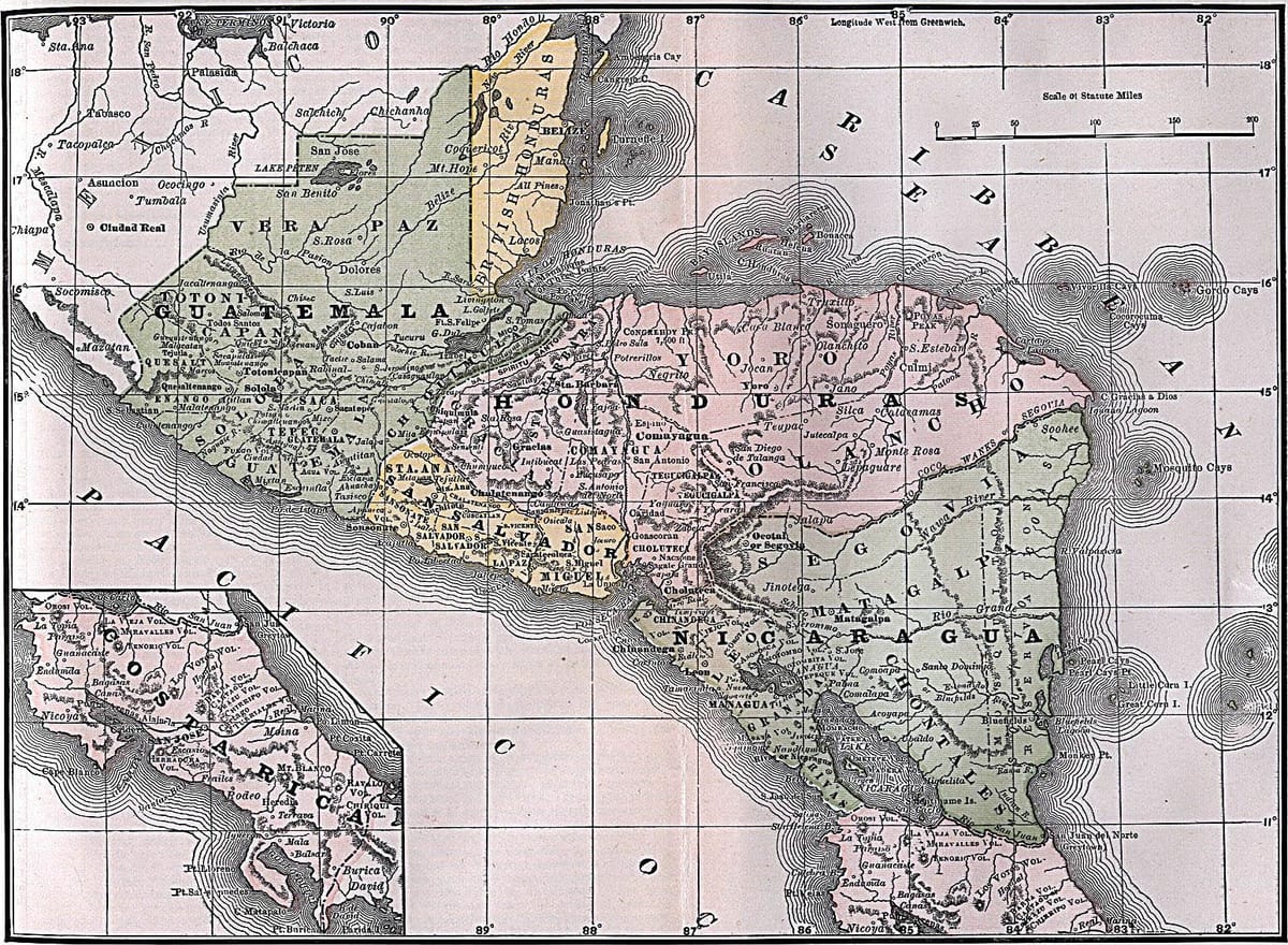 mapa britského Hondurasu