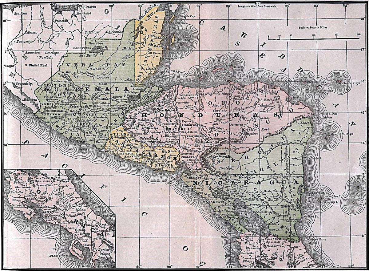 mapa britského Hondurasu