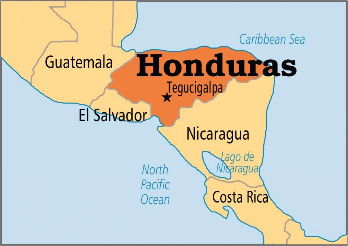 Honduras kapitálu mapě