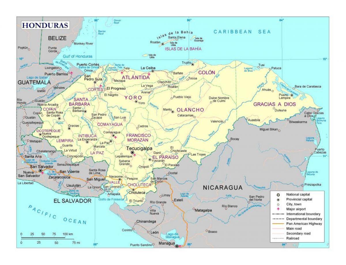 podrobná mapa Honduras