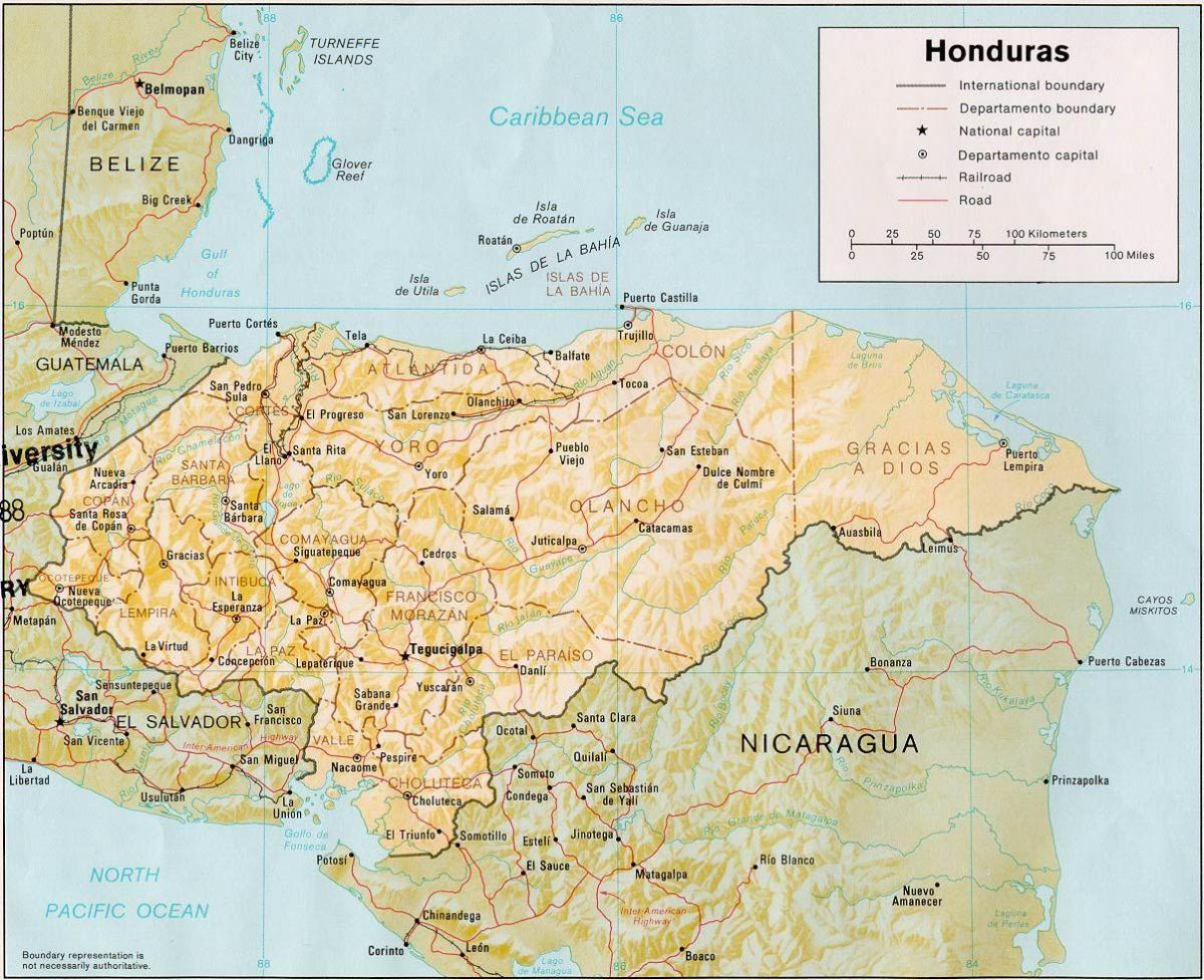 roatan bay ostrovy, Honduras mapa