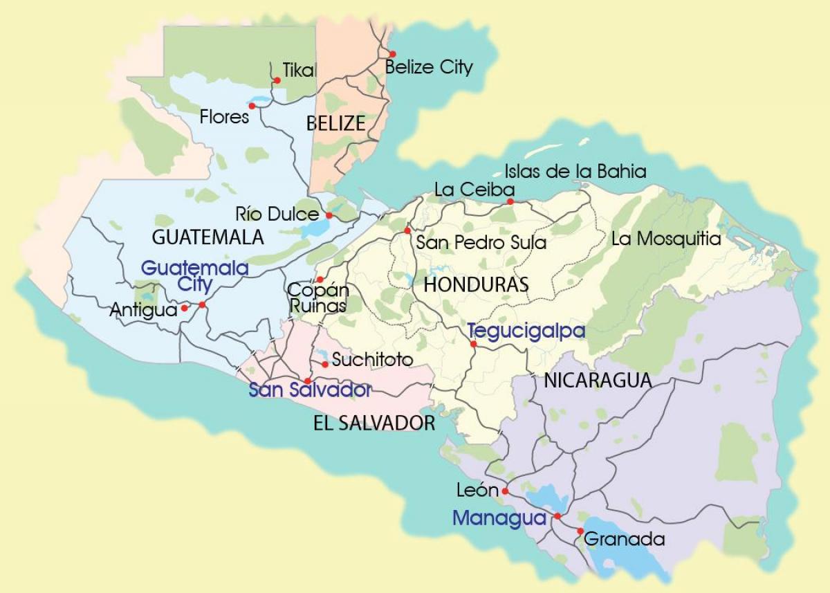 mapa mosquitia v Hondurasu