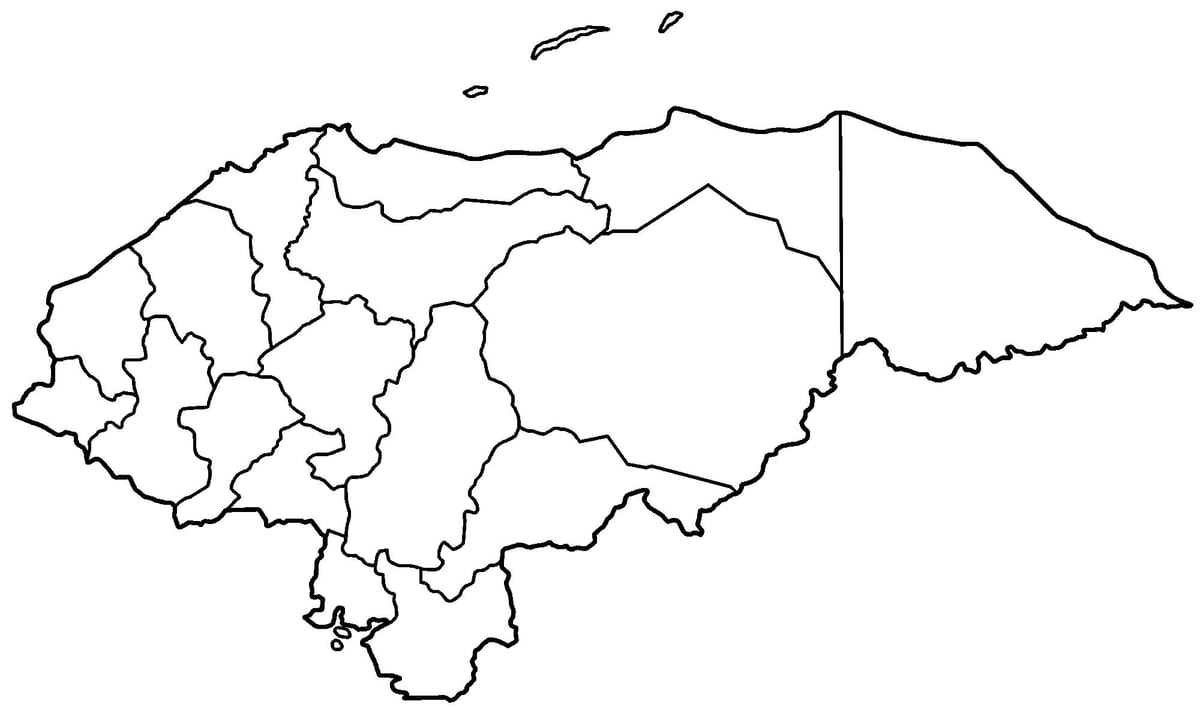 mapa slepá mapa Honduras