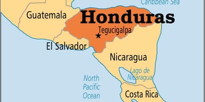 Honduras kapitálu mapě