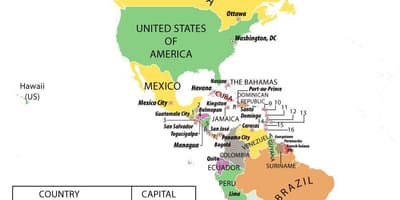 Mapa Hondurasu v jižní americe