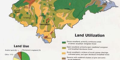 Mapa Hondurasu hory