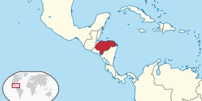 Mapa Hondurasu kontinentu