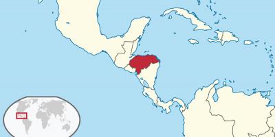 Honduras umístění na mapě světa