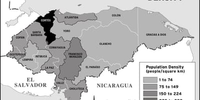 Mapa Hondurasu populace