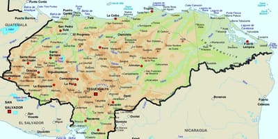 Mapa Hondurasu a okolních zemí