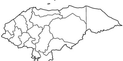Mapa slepá mapa Honduras