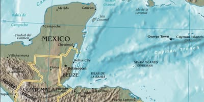 Mapa zálivu Honduras